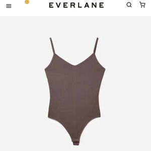 NWT EVERLANE Thong  Bodysuit - Peppercorn XXS